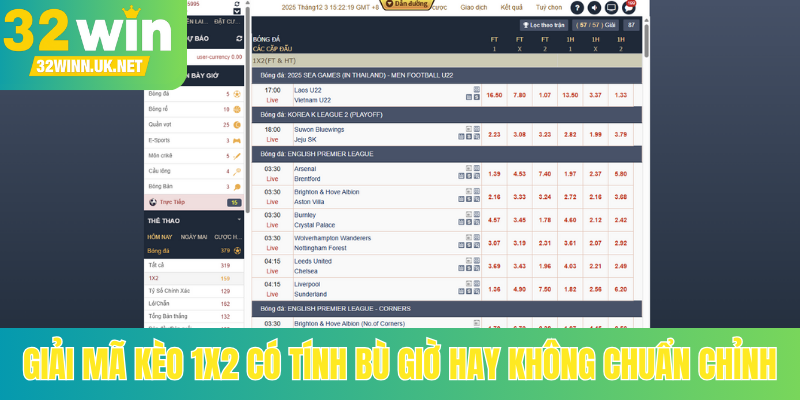 Giải mã kèo 1x2 có tính bù giờ hay không chuẩn chỉnh
