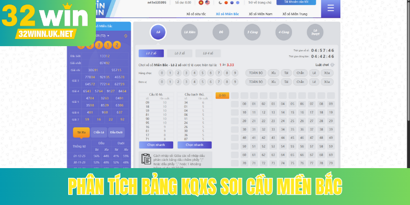 Phân tích bảng KQXS soi cầu miền Bắc