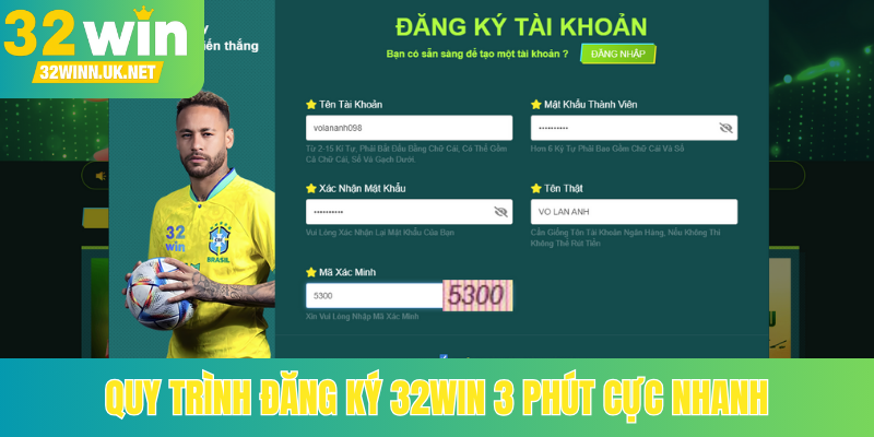Quy trình đăng ký 32Win 3 phút cực nhanh
