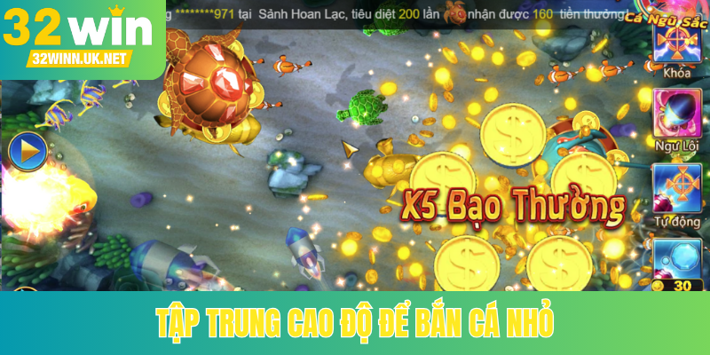 Tập trung cao độ để bắn cá nhỏ